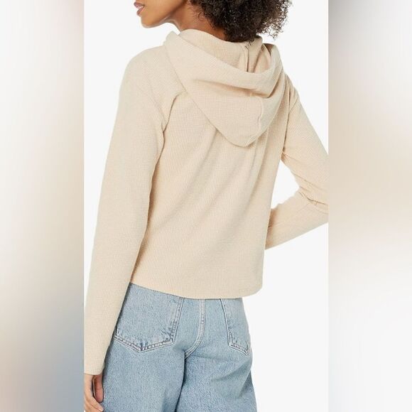 N:Philanthropy Anthro waffle knit hoodie with cut out NWT.  M - Picture 2 of 8